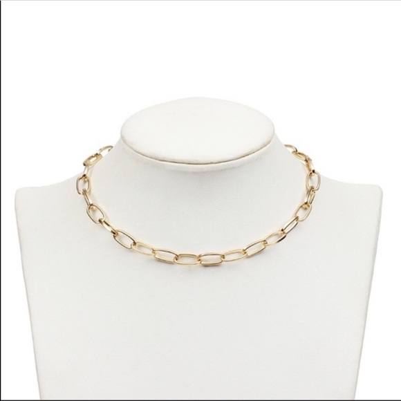 NWT Gold Choker Curb Chain - Picture 3 of 4